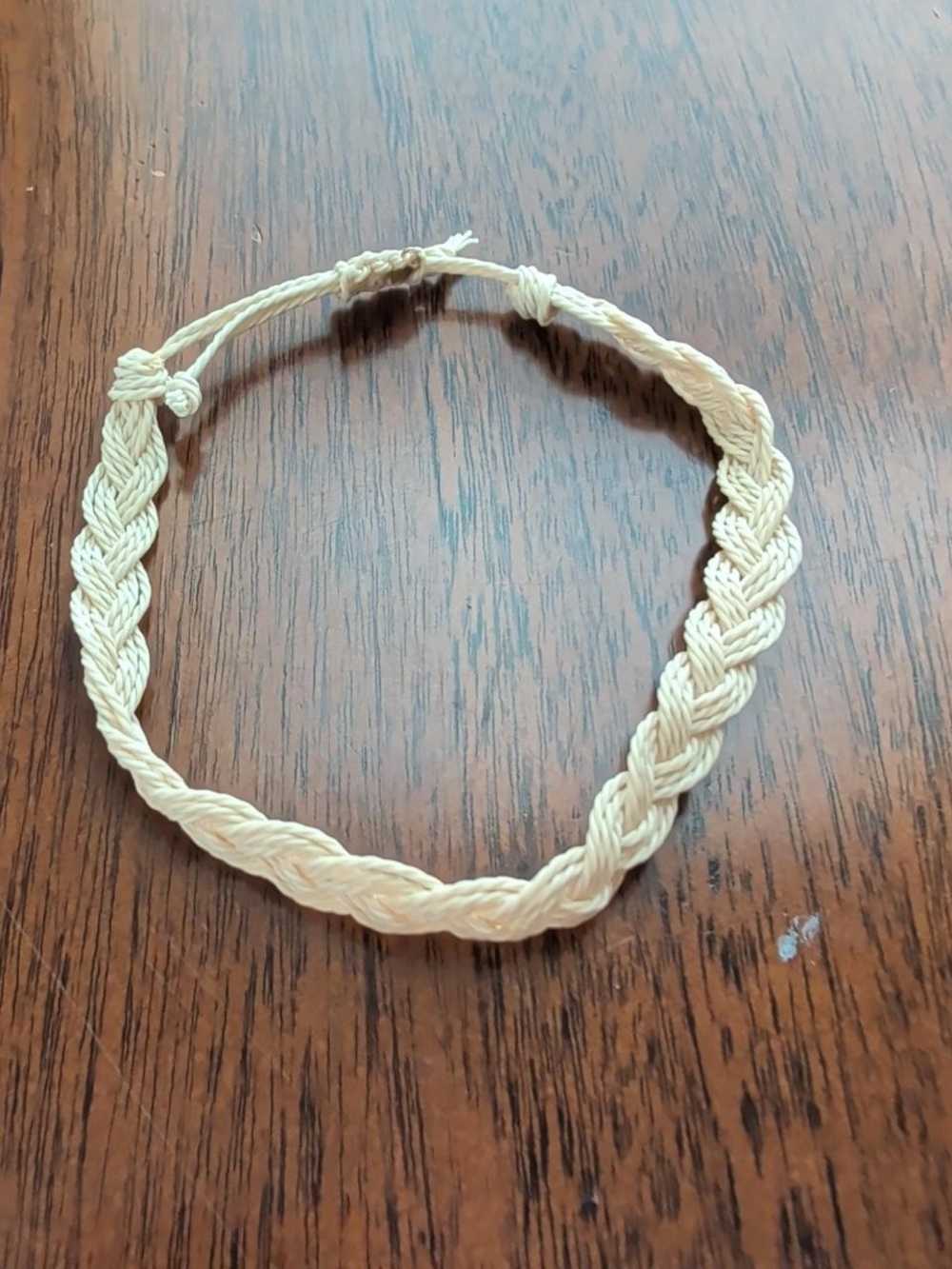 Hand-Braided Cream Cord Bracelet - Casual Everyday Style